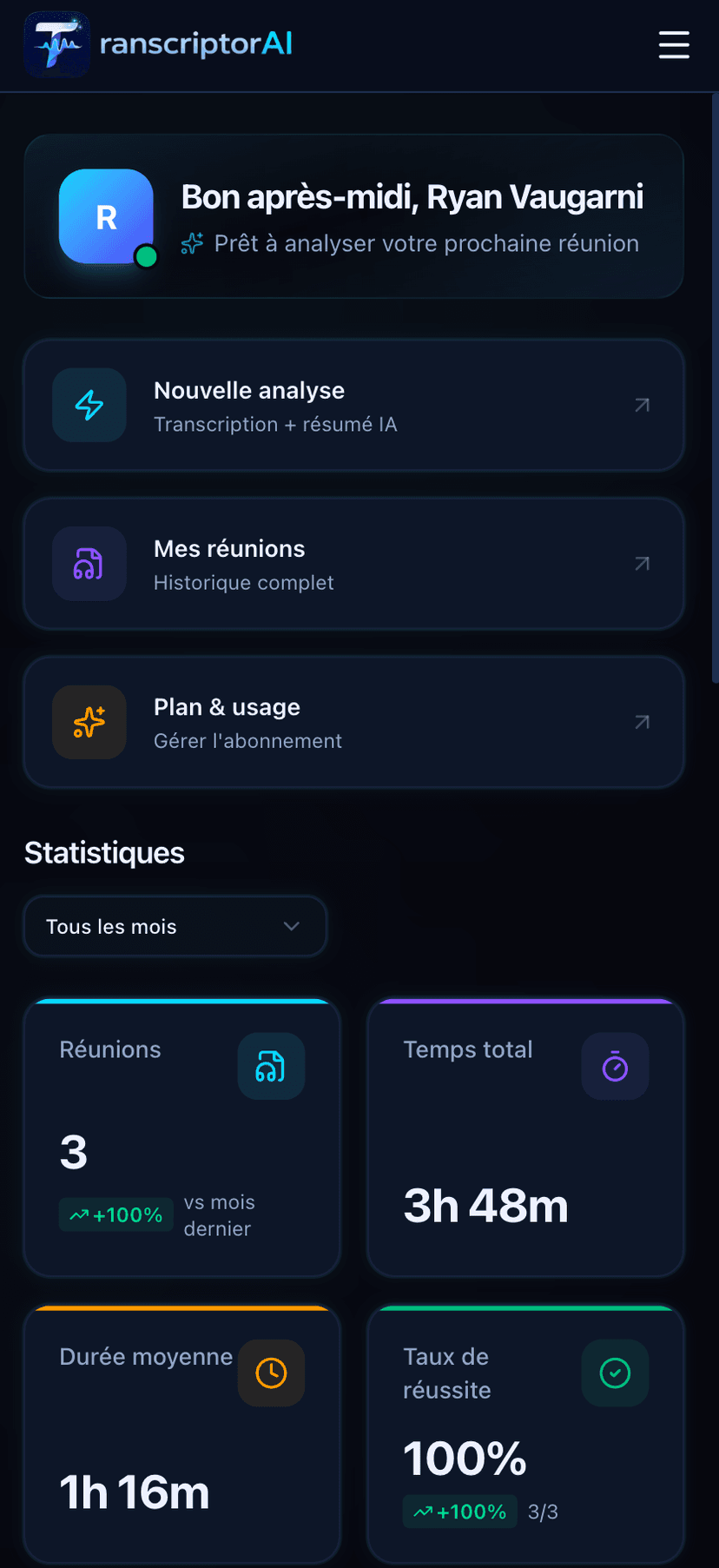 TranscriptorAI Mobile